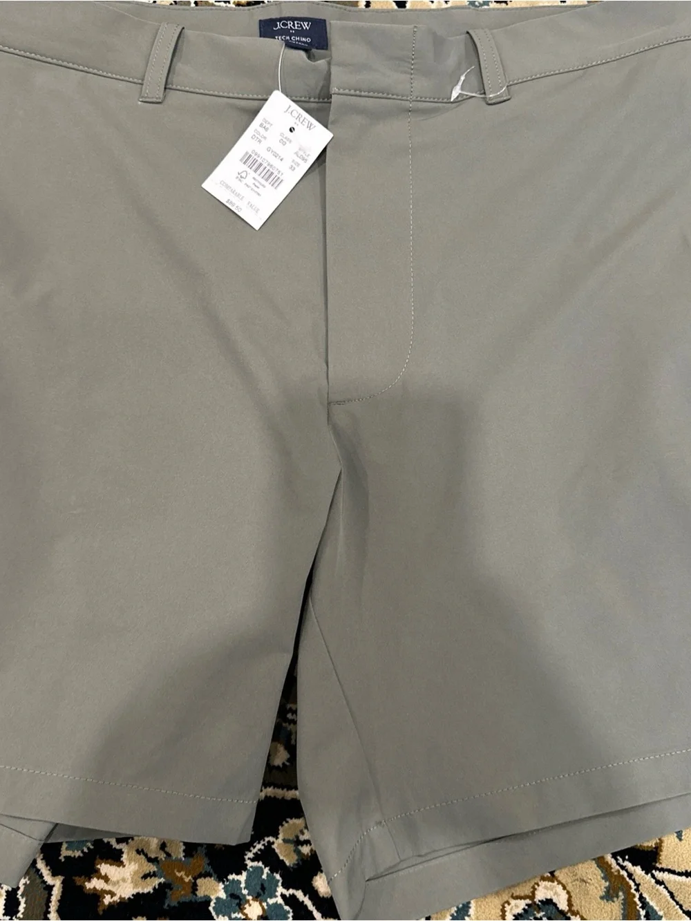 J. Crew Men’s Light Gray Flat Front Performance Shorts